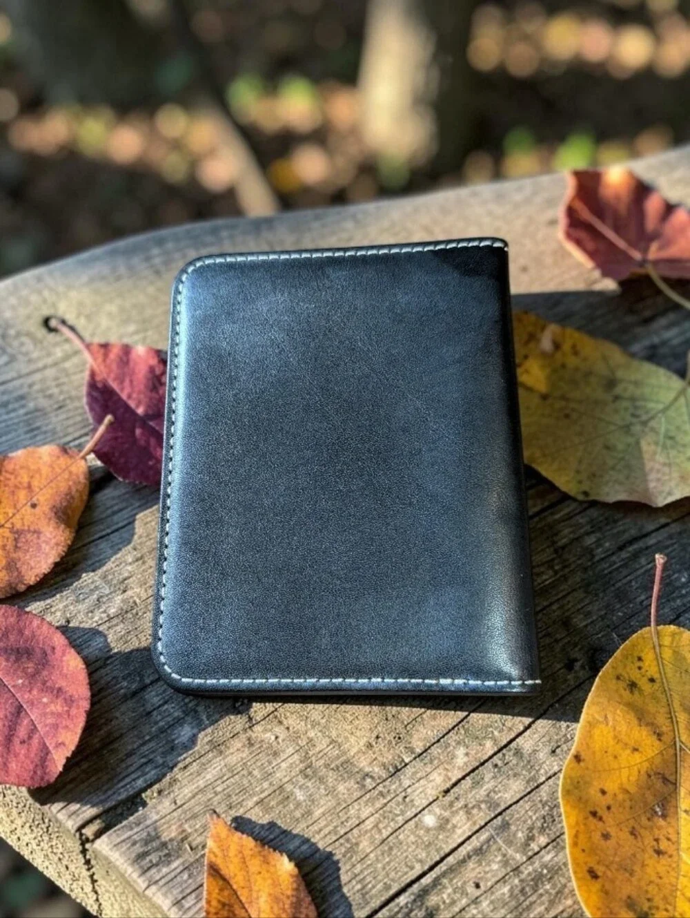 Coach Black Leather Travel Wallet with Embossed Logo